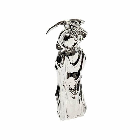 925 Unisex Silver Santa Muerte Pendant - Picture 6 of 7